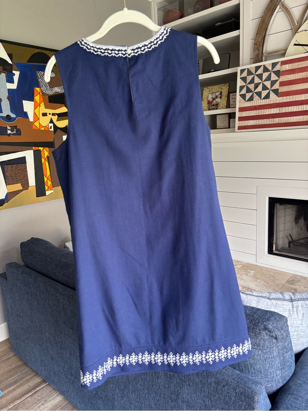 Vineyard Vines Navy Embroidered Cotton Tunic - Picture 4 of 5